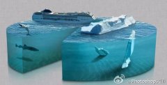 教你如何用PS自带的3D工具设计打造立体感十足的海洋效果！